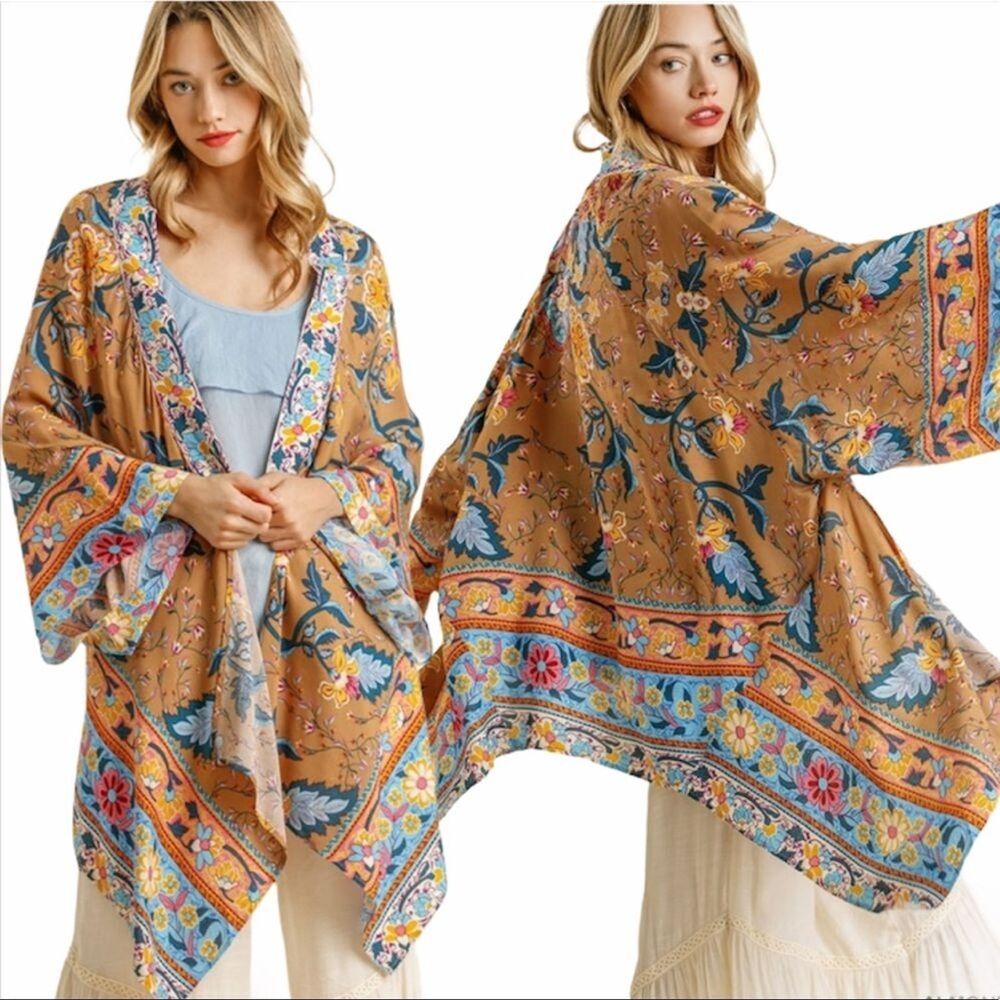 Umgee NWT Boutique Kimono Boho Art Deco S Small